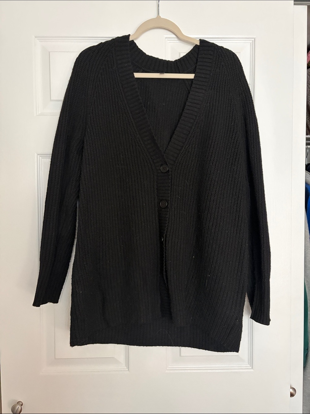 Express Black V-Neck Button Cardigan Sweater